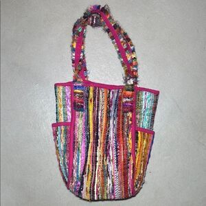 Multicolor Woven Tote Bag